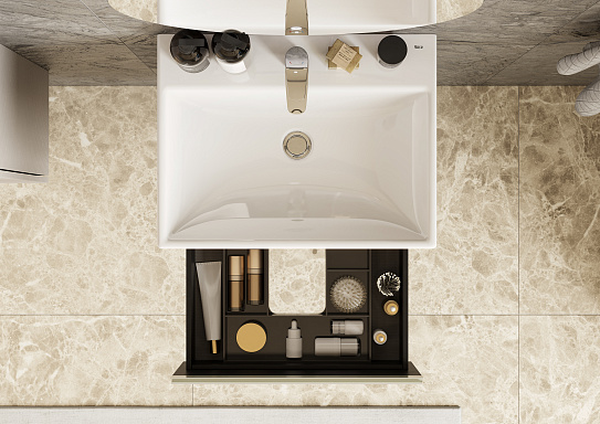 Тумба под раковину Roca Ona Ivory 600 слоновая кость, 2 ящика, ZRU9307861