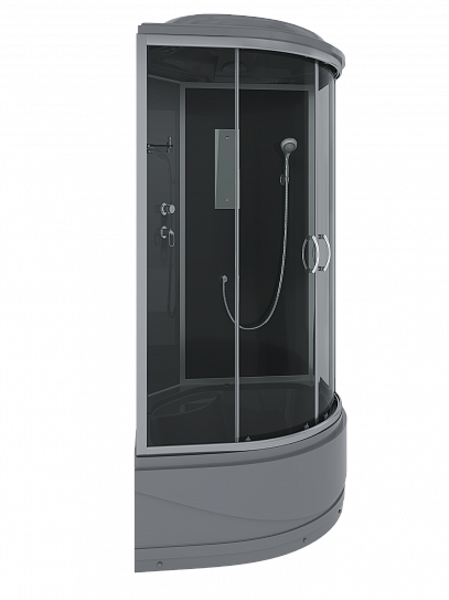 Душевая кабина угловая 100х100х215 ERLIT ER3510TP-C2-RUS_GRAY четверть круга высокий поддон