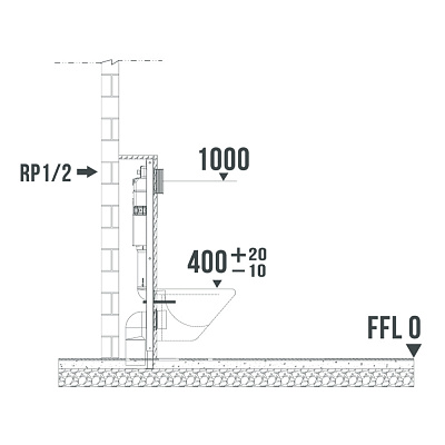 Инсталляция 3в1 для подвесных унитазов Monterey H508A , клавиша белая глянцевая, шумоизоляционная плита