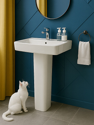 Раковина Santek Нео 55, фарфор, белая, прямоугольная,1WH302185