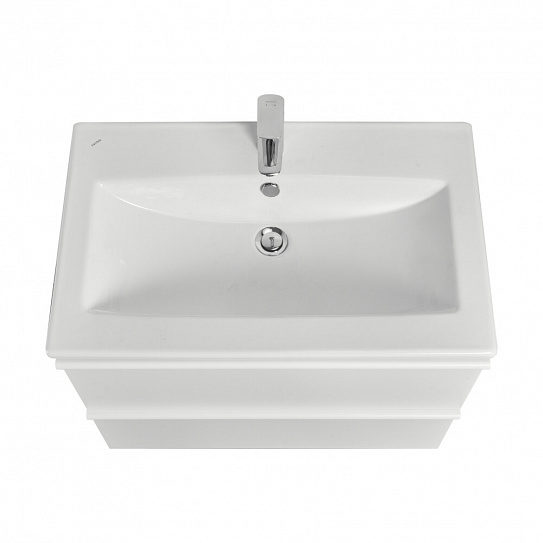 Тумба с раковиной Aquaton Хюгге 75 2 ящика белый матовый, 1A282301HG2B0