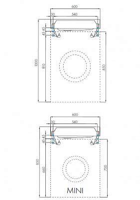 Раковина Aquaton Рейн 60 графит 1A72103KRW210