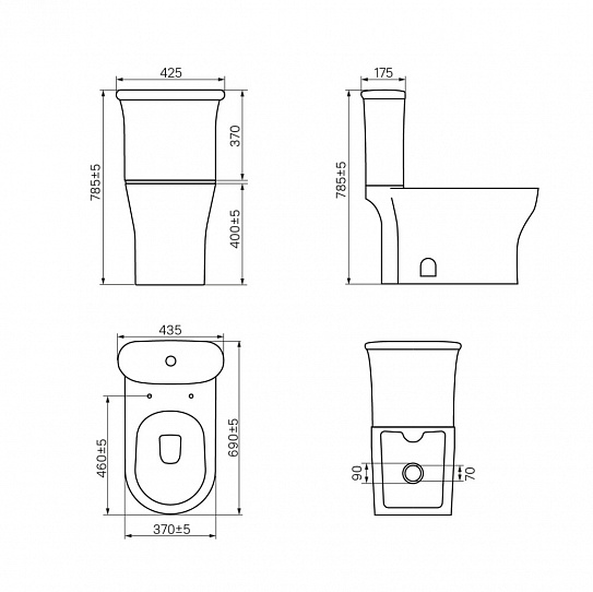 Унитаз-компакт ободковый Iddis Sena SEN2DSEi24