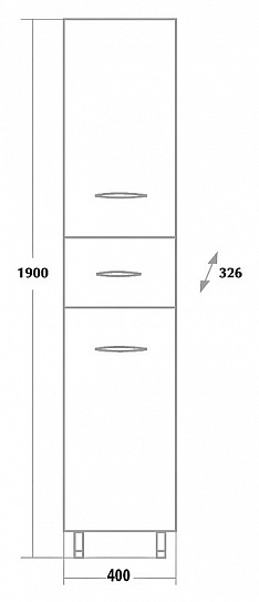 Шкаф пенал в ванную 40 см с корзиной для белья Onika Модерн левый, 404009