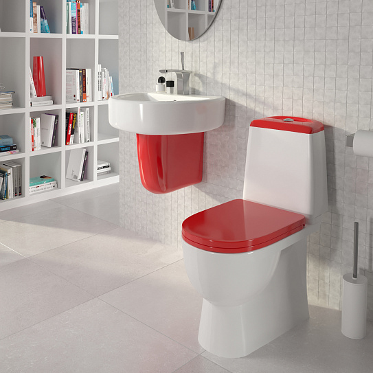 Унитаз-компакт Sanita Luxe Best Color Red (сиденье дюропласт, микролифт) BSTSLCC07110522