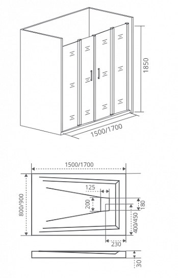 Душевое ограждение Good Door INFINITY WTW-TD-160-C-CH