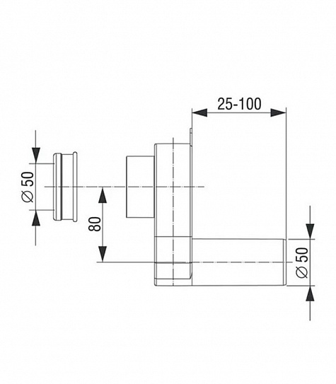 Сифон для писсуара Сантек Ковбой 1WH302086 горизонтальный