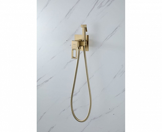 Встраиваемый гигиенический душ сатин золотой Gappo G7217-3
