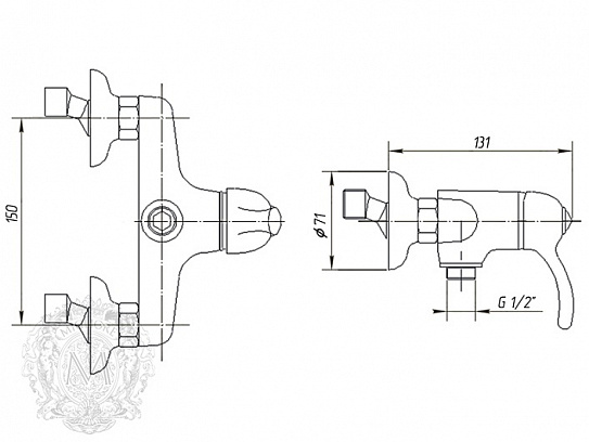 Смеситель для душа хром Migliore Lem Swarovski ML.LEM-1938.CR