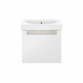 Тумба подвесная 60 1 ящик BUONGIORNO BGP.60.1+1/WHT белая дуб Кантри глянцевая