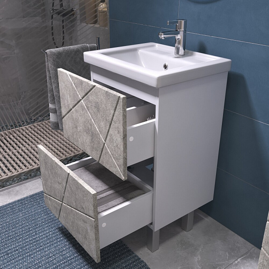 Тумба Geometry 500-0-2 бетон под ум Комо VIGO 400