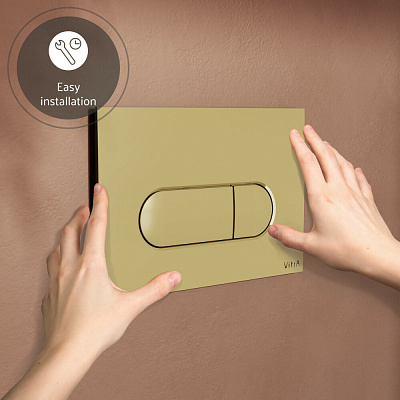 Кнопка смыва для инсталляции VitrA Root Round 740-2224 глянцевое золото двойный смыв