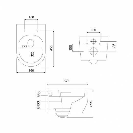 Унитаз подвесной безободковый Iddis Aiger AIGRDSEi25