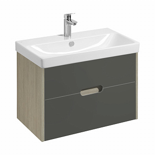 Тумба под умывальник Оливия 80 AQUATON Бежевый/Дуб веллингтон (под раковину 239414) 1A283101OLVG0