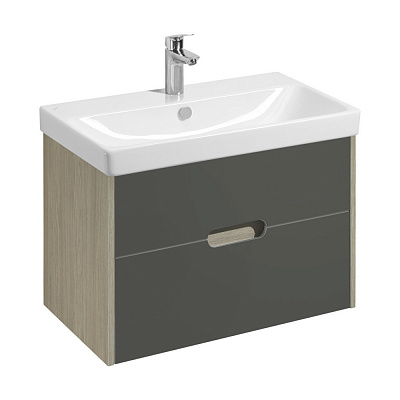 Тумба под умывальник Оливия 80 AQUATON Бежевый/Дуб веллингтон (под раковину 239414) 1A283101OLVG0