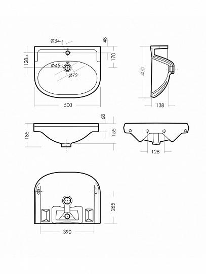 Раковина Sanita Комфорт CMFSAWB01