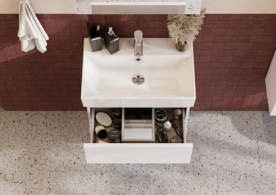 Тумба под раковину Roca Oleta 60 белый матовый, 2 ящика, A857639501