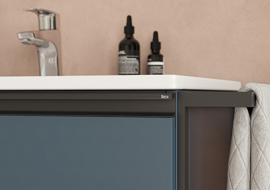 Тумба под раковину Roca Domi 80 2 ящика синий матовый ZRU9307868