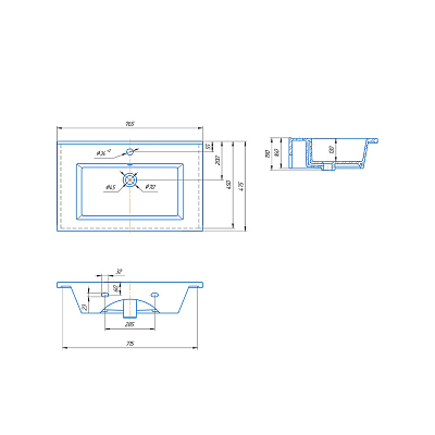 Раковина VIGO Оскар 750