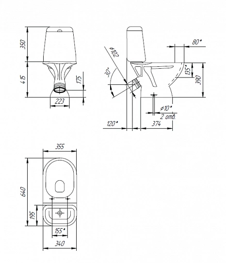 Унитаз ободковый микролифт Cersanit Компакт STAR 031 3/6 DPL EO 63423