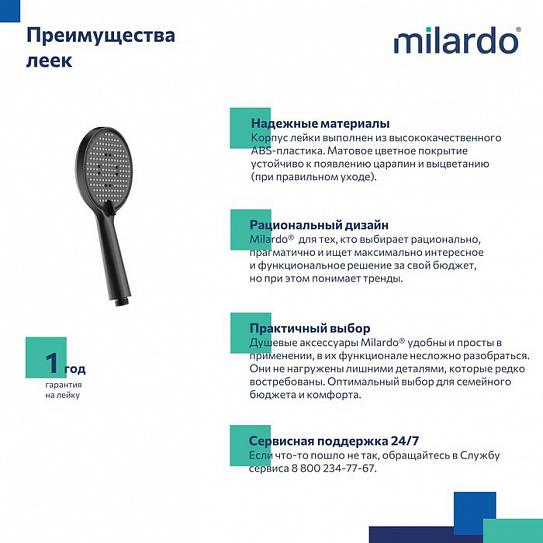 Лейка для душа Milardo Ideal Spa ILS3FBRM18