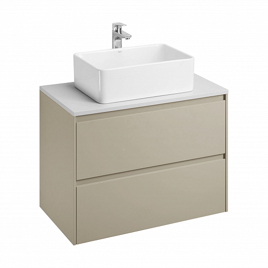 Тумба под раковину Roca Ona 800 бежево-серый матовый 2 ящика A857630510