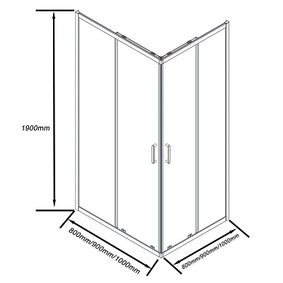 Душевое ограждение 100х100 CUBE CR-100-C-CH GoodDoor КУ00006