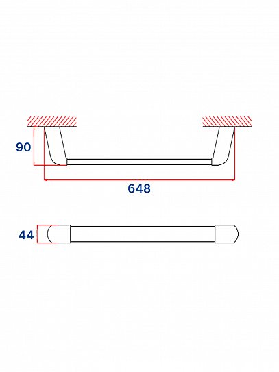 Полотенцедержатель 60см VRI Burano HG801113 латунь хром