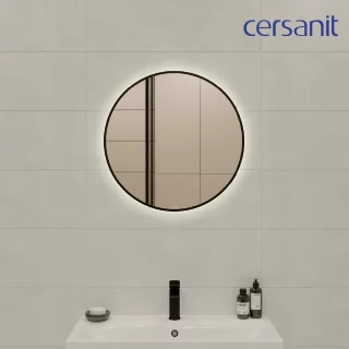 Зеркало круглое с подсветкой 60х60 Cersanit ECLIPSE smart 64146 в черной рамке